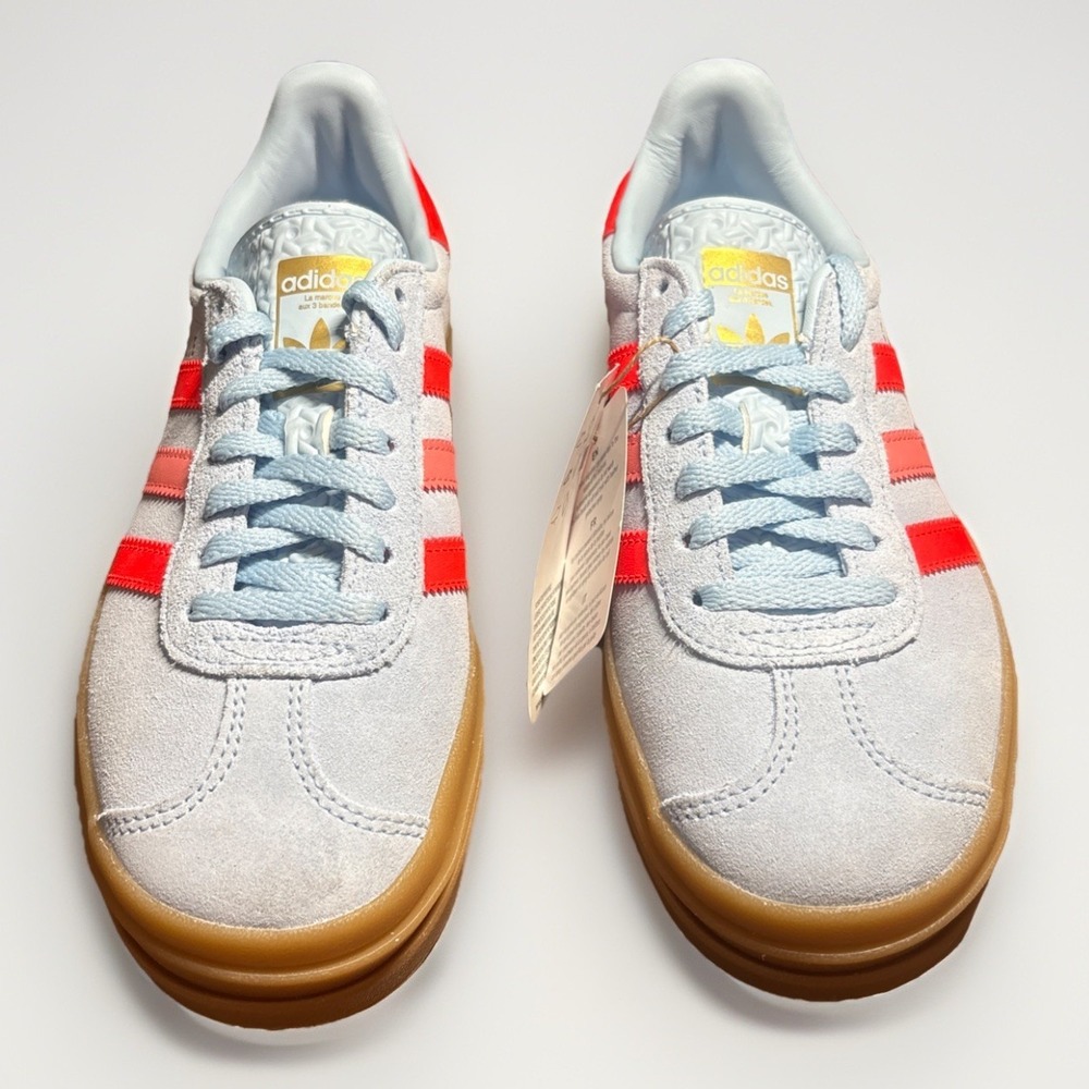 Adidas Gazelle Bold Clear Sky/ Solar Red in Size 4 Junior